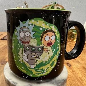 Silver Buffalo Rick and Morty Ram Portal Floor Ceramic Camper Mug, 20 Ounces